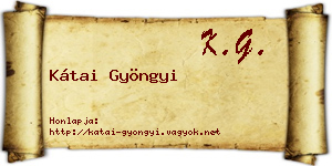 Kátai Gyöngyi névjegykártya